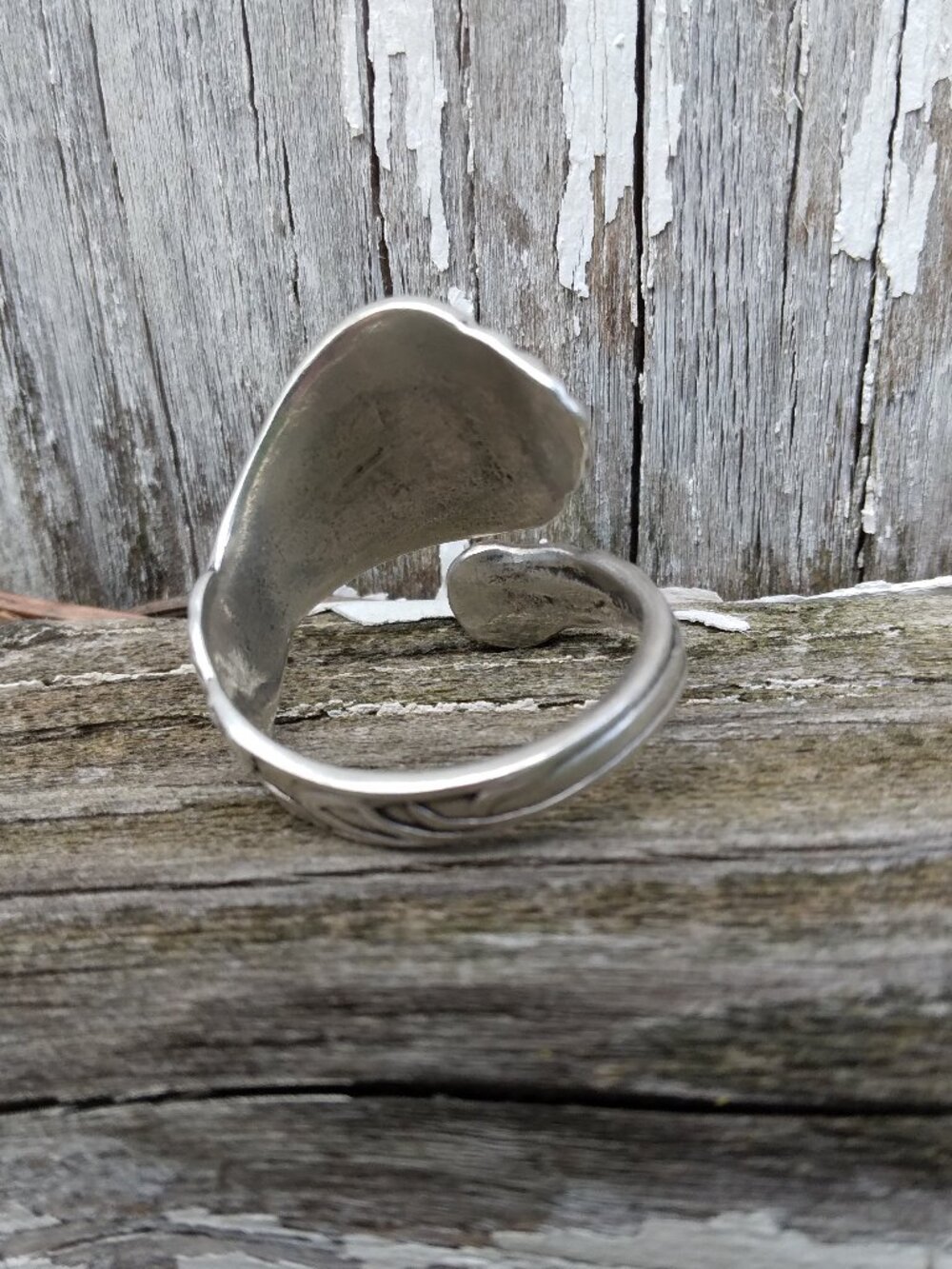 Vintage Sterling Silver Cross Spoon Ring Size 7 - Picture 11 of 12